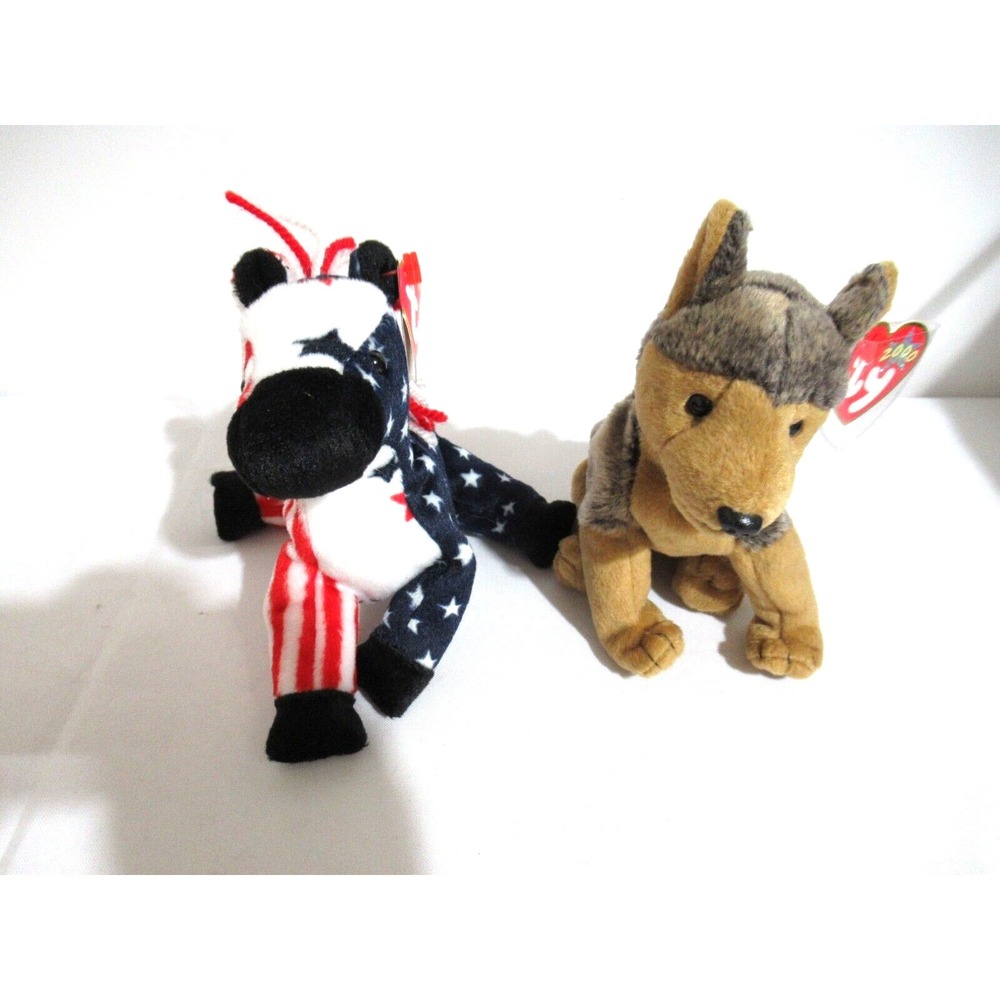 Ty Beanie Babies Sarge & Lefty 2000 New With Tags & Protectors